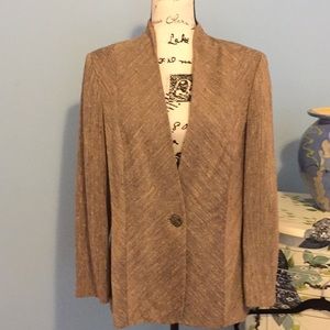 Tesoro Brown herringbone pant suit.